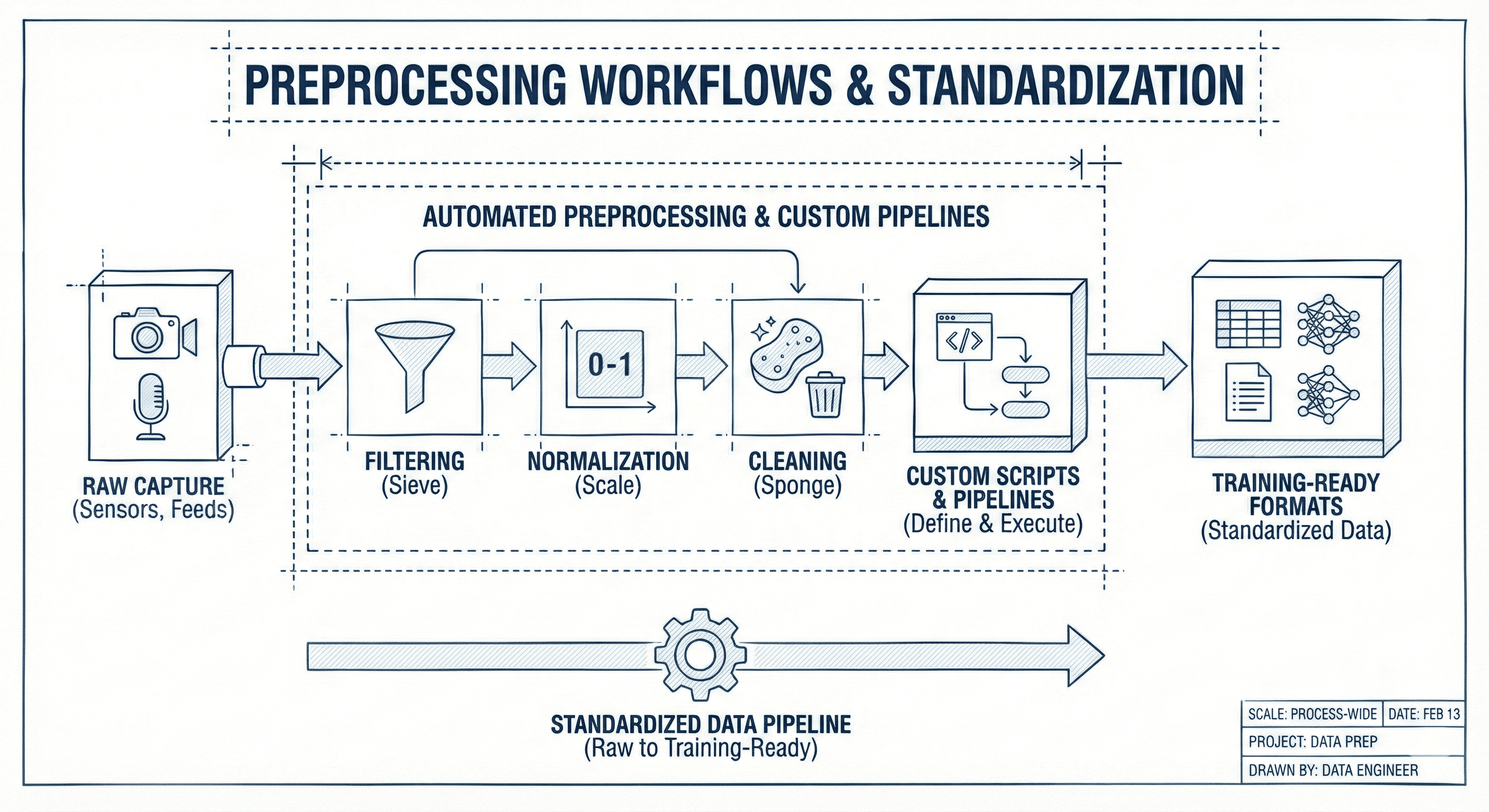 Preprocessing workflows illustration