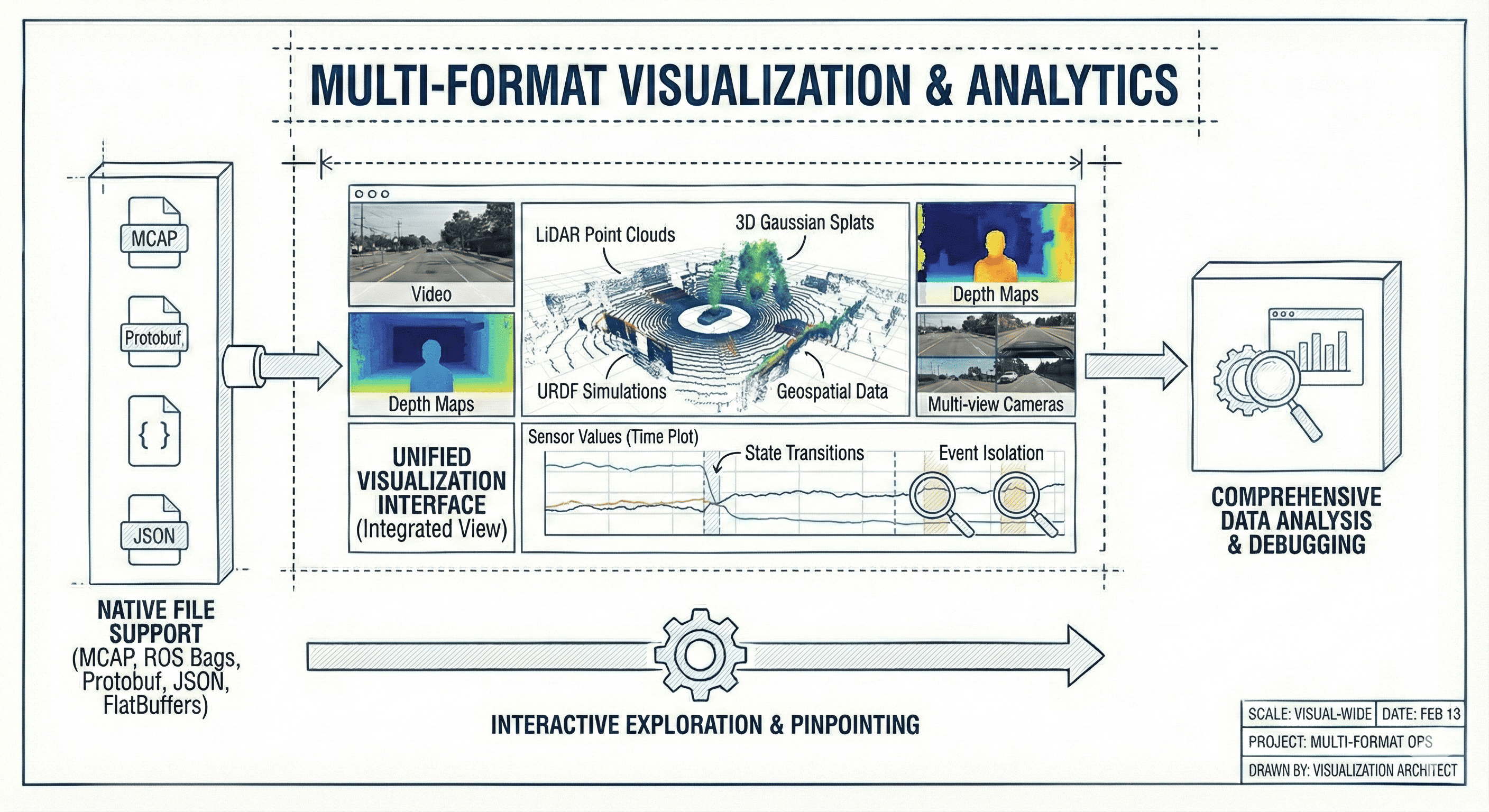 Multi-format visualization illustration